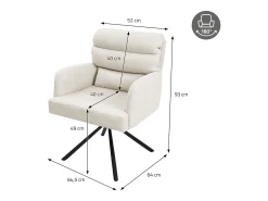 ML-Design Sillas de comedor giratorias Juego de 4, Beige, Sillas de salón con reposabrazos y respaldo