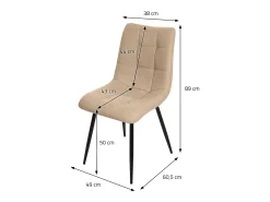 ML-Design Sillas de comedor, juego de 2 marrón claro, Sillas de salón con tapicería de tela