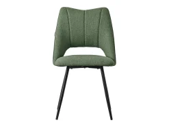 ML-Design Sillas de comedor juego de 6, Verde, asiento de poliester con patas de metal negro