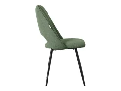ML-Design Sillas de comedor juego de 6, Verde, asiento de poliester con patas de metal negro