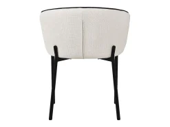 ML-Design 4x Sillas de comedor beige con revestimiento de tela, asiento sofá de salón con respaldo, mueble de cocina tapizado con patas de metal