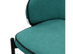 ML-Design 2x Sillas de comedor turquesa oscuro con revestimiento de tela, asiento sofá de salón con respaldo, mueble tapizado con patas de metal