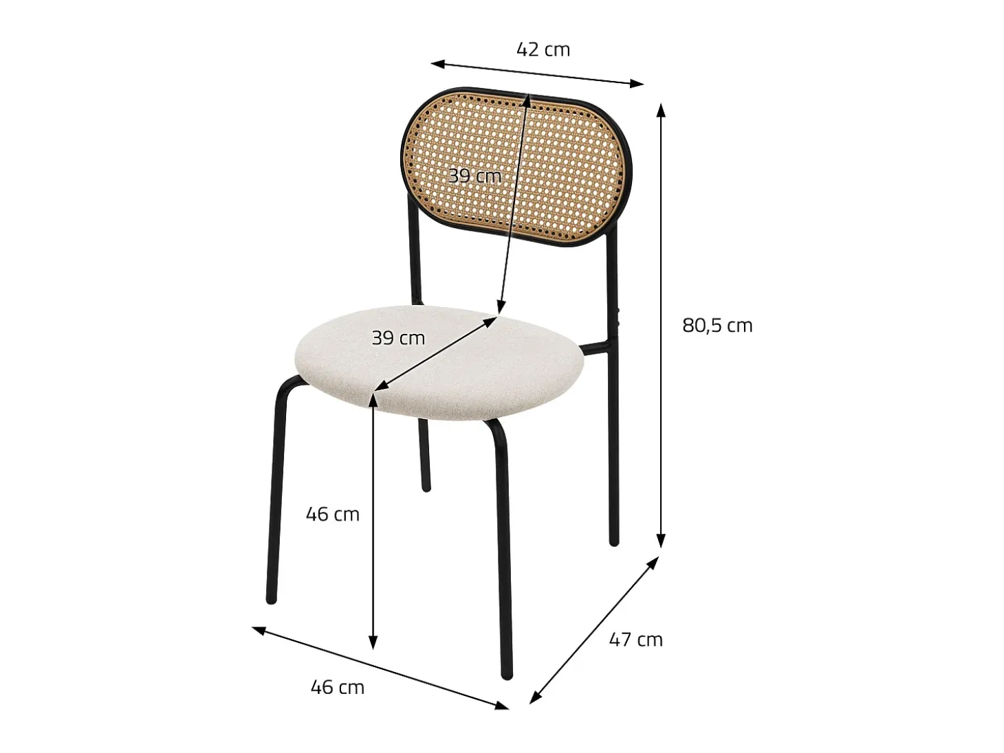 ML-Design 6x Sillas de comedor beige tapizado ratán con patas metal respaldo curvado de rejilla y apoyabrazos ergonómico sillón moderno para hogar