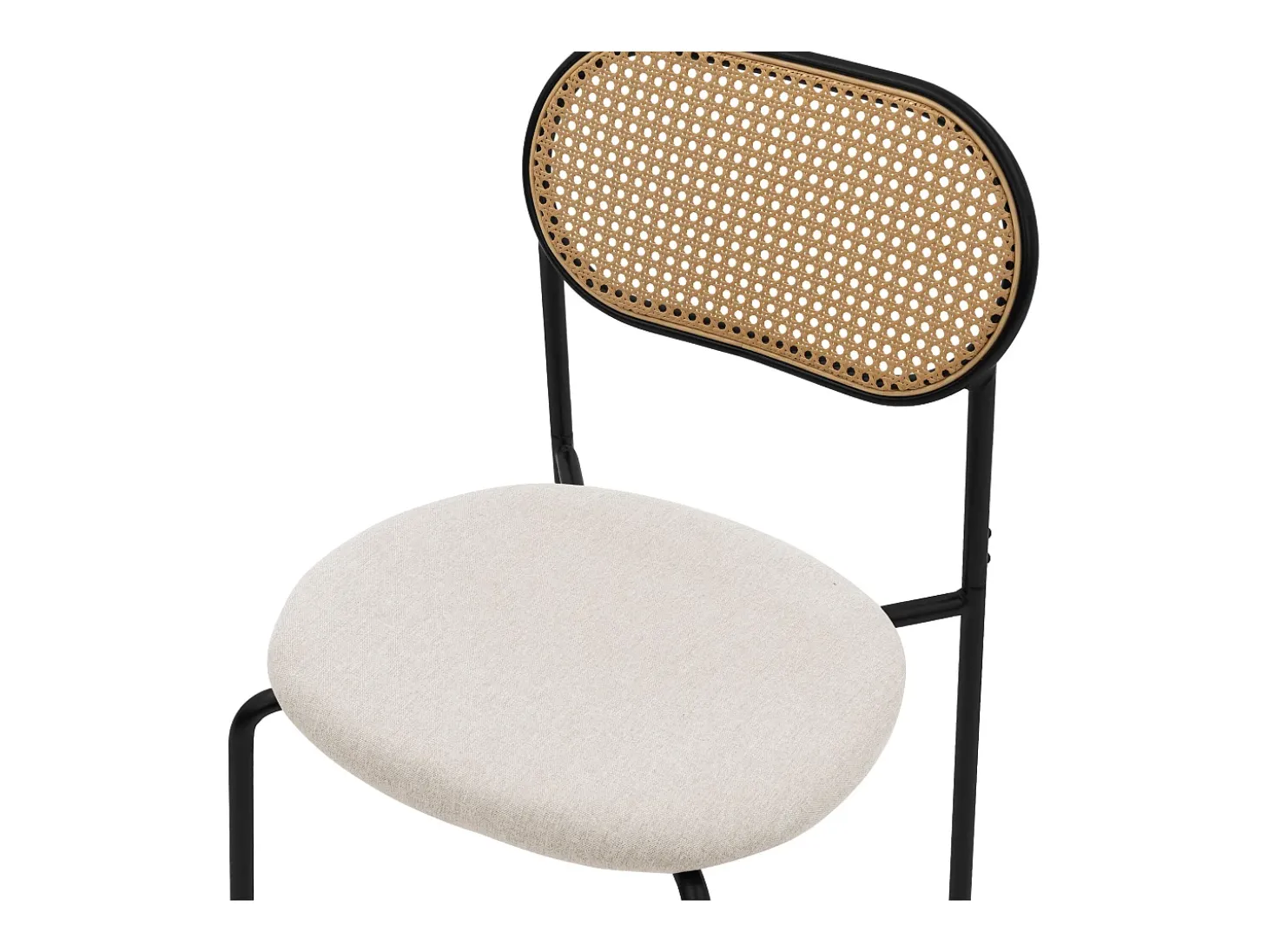 ML-Design 6x Sillas de comedor beige tapizado ratán con patas metal respaldo curvado de rejilla y apoyabrazos ergonómico sillón moderno para hogar