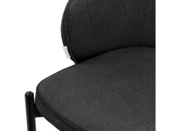 ML-Design 2x Sillas de comedor antracita con revestimiento de tela, asiento sofá de salón con respaldo, mueble de cocina tapizado con patas de metal