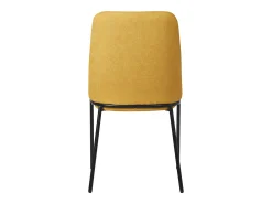 ML-Design 4x Sillas de comedor mostaza poliéster tapizado con patas de metal asiento acolchado con respaldo diseño atemporal mueble ergonómico