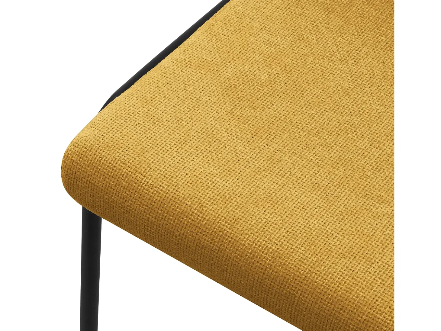 ML-Design 4x Sillas de comedor mostaza poliéster tapizado con patas de metal asiento acolchado con respaldo diseño atemporal mueble ergonómico