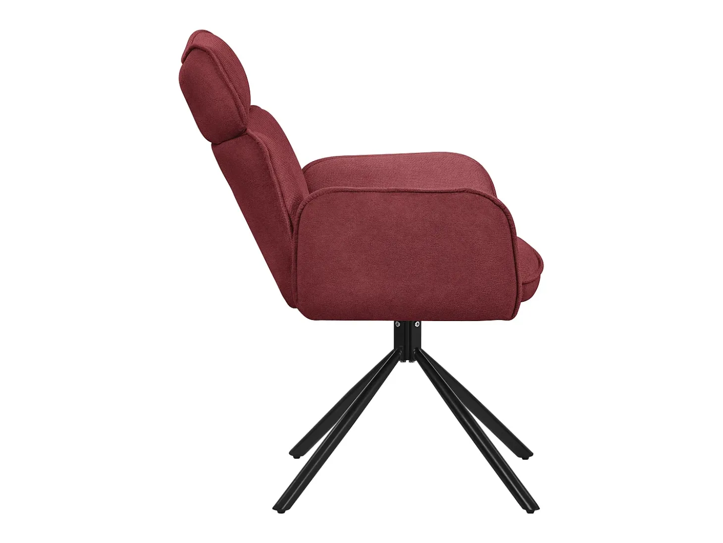 ML-Design 2x Sillas de comedor giratorias 360° rojas con funda de tela, asiento de salón con reposabrazos y respaldo sillón ergonómico de cocina
