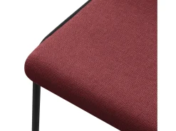 ML-Design 2x Sillas de comedor rojas poliéster tapizado con patas de metal asiento acolchado con respaldo diseño atemporal mueble ergonómico