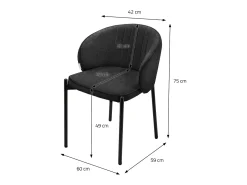 ML-Design 4x Sillas de comedor antracita con revestimiento de tela, asiento sofá de salón con respaldo, mueble de cocina tapizado con patas de metal