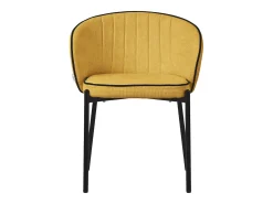 ML-Design 6x Sillas de comedor mostaza con revestimiento de tela, asiento sofá de salón con respaldo, mueble de cocina tapizado con patas de metal