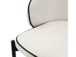 ML-Design 2x Sillas de comedor beige con revestimiento de tela, asiento sofá de salón con respaldo, mueble de cocina tapizado con patas de metal
