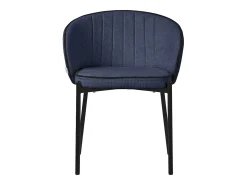 ML-Design 4x Sillas de comedor azul oscuro con revestimiento de tela, asiento sofá de salón con respaldo, mueble de cocina tapizado con patas de metal