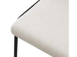 ML-Design 4x Sillas de comedor beige poliéster tapizado con patas de metal asiento acolchado con respaldo diseño atemporal mueble ergonómico