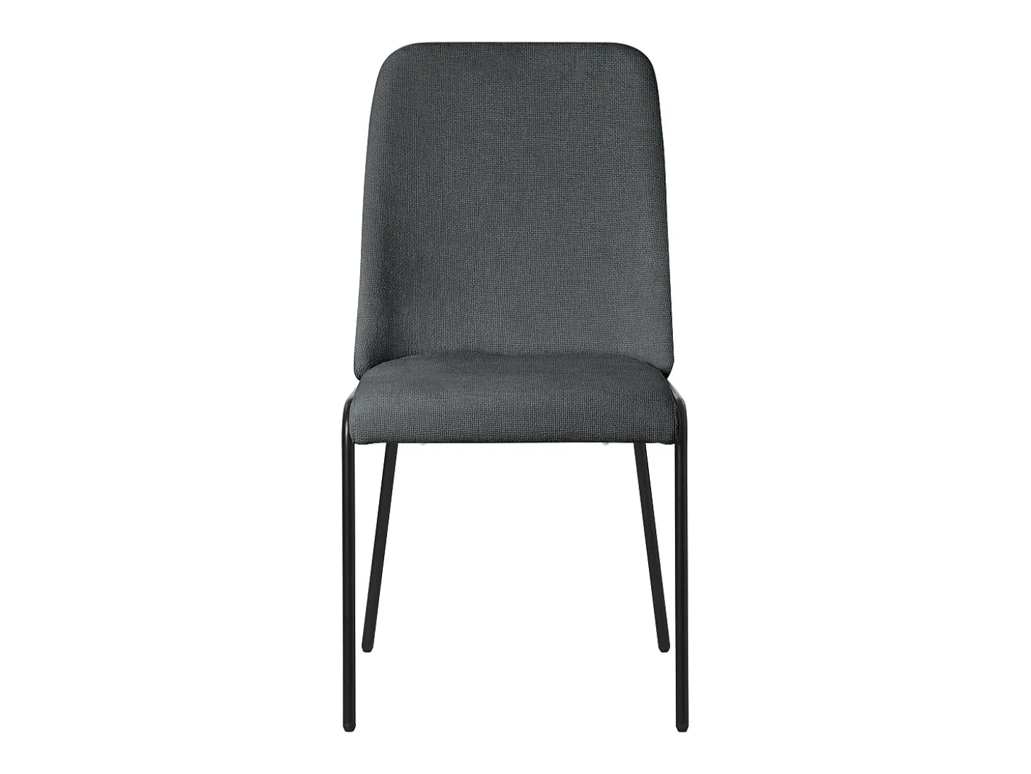 ML-Design 2x Sillas de comedor antracita poliéster tapizado con patas de metal asiento acolchado con respaldo diseño atemporal mueble ergonómico