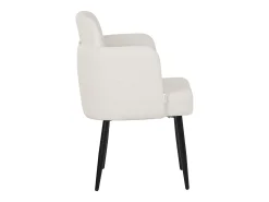 ML-Design 6x Sillas de comedor con funda de tela beige asientos sofá de salón con respaldo y reposabrazos de ratán mueble tapizado con patas de metal