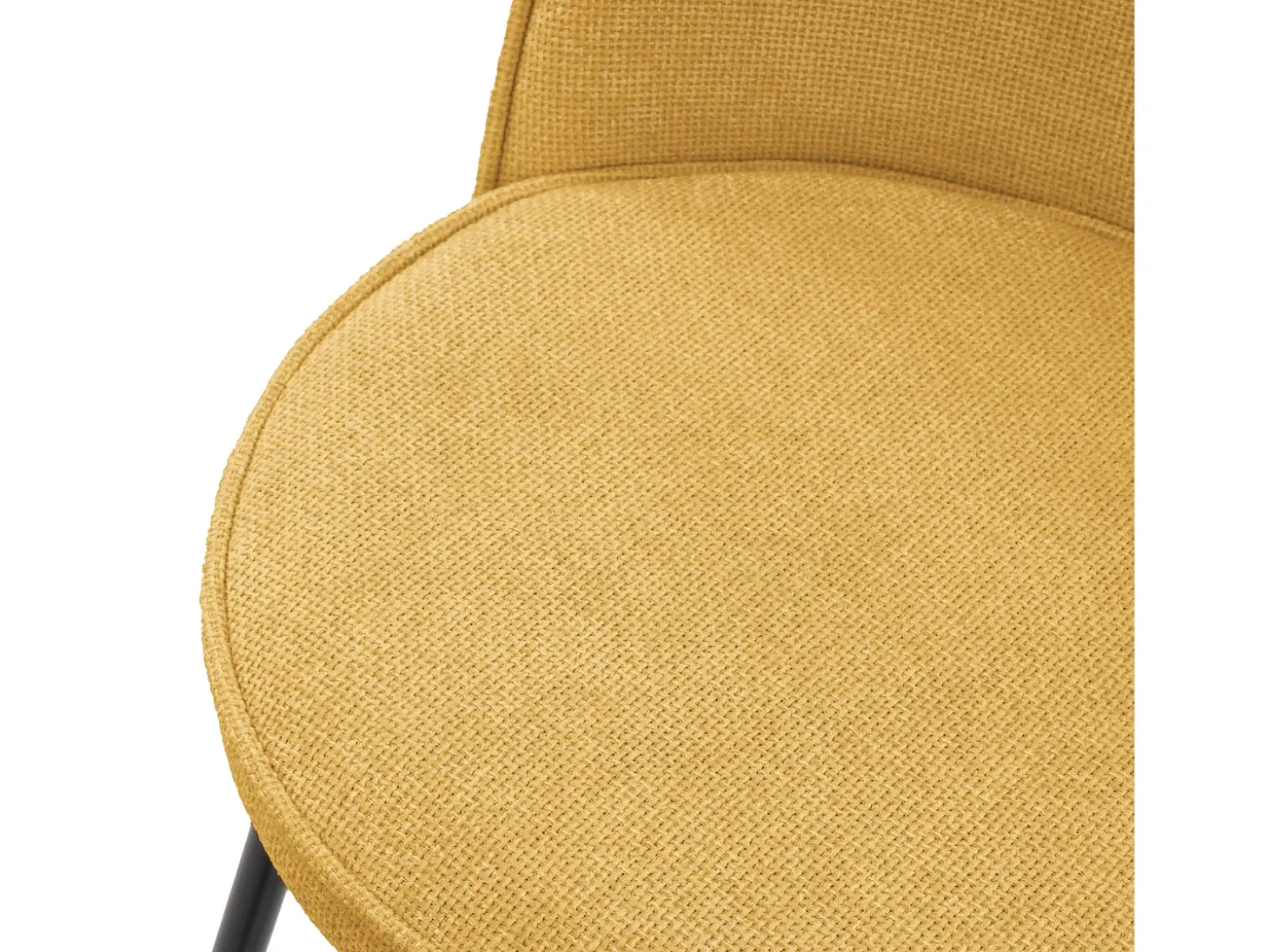 ML-Design 4x Taburetes de bar mostaza con tapizado de tela, 75cm altura, sillas con respaldo y reposapíes, estructura metálica sillones para encimera