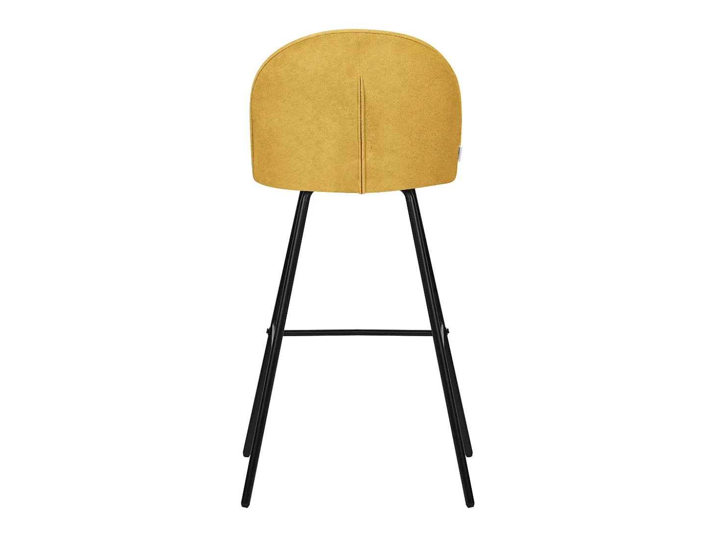 ML-Design 4x Taburetes de bar mostaza con tapizado de tela, 75cm altura, sillas con respaldo y reposapíes, estructura metálica sillones para encimera