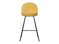 ML-Design 2x Taburetes de bar mostaza con tapizado de tela, 75cm altura, sillas con respaldo y reposapíes, estructura metálica sillones para encimera