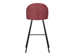 ML-Design 4x Taburetes de bar rojos con tapizado de tela, 75cm altura, sillas con respaldo y reposapíes, estructura metálica sillones para encimera