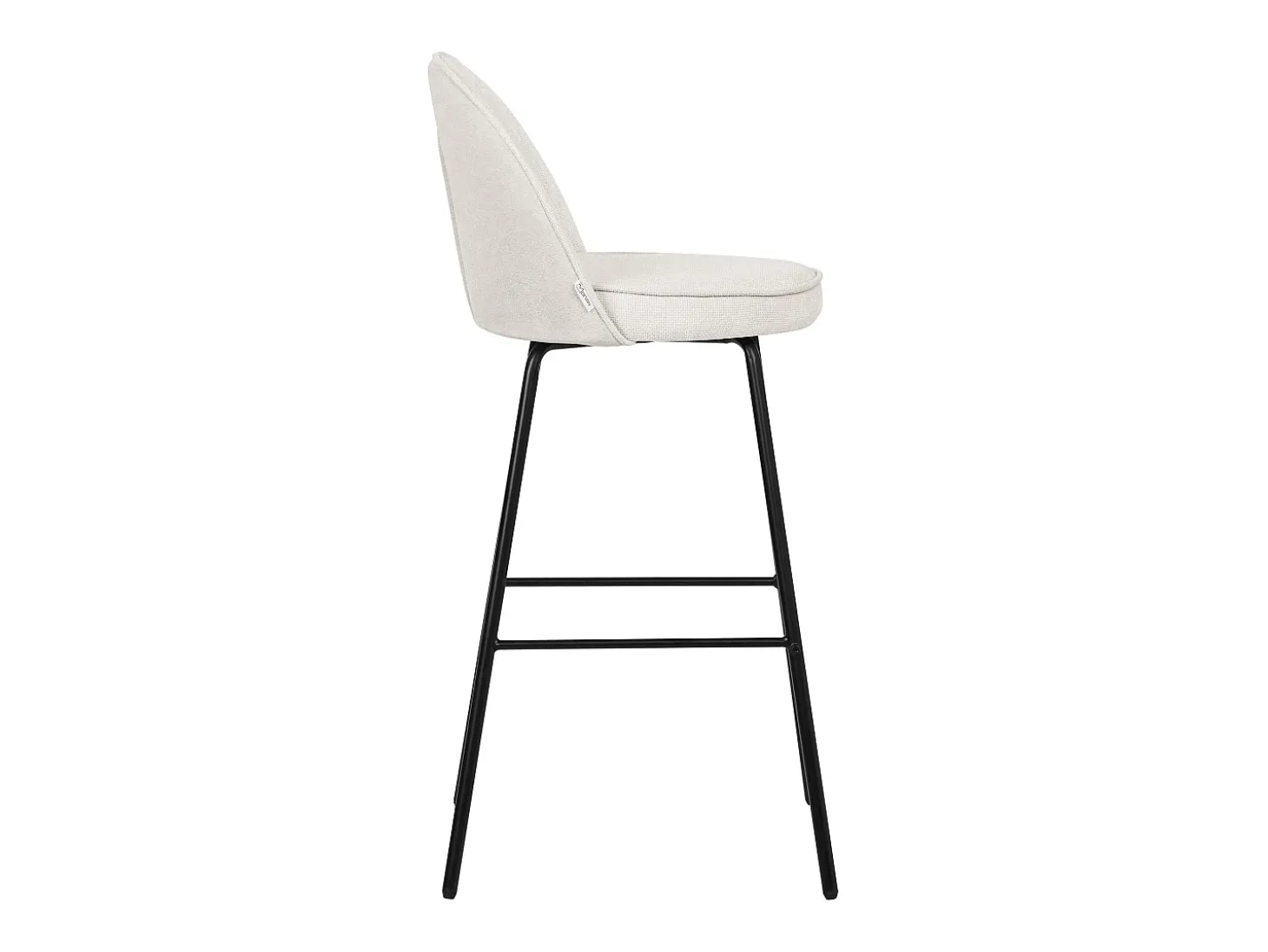 ML-Design 2x Taburetes de bar beige con tapizado de tela, 75cm altura, sillas con respaldo y reposapíes, estructura metálica sillones para encimera