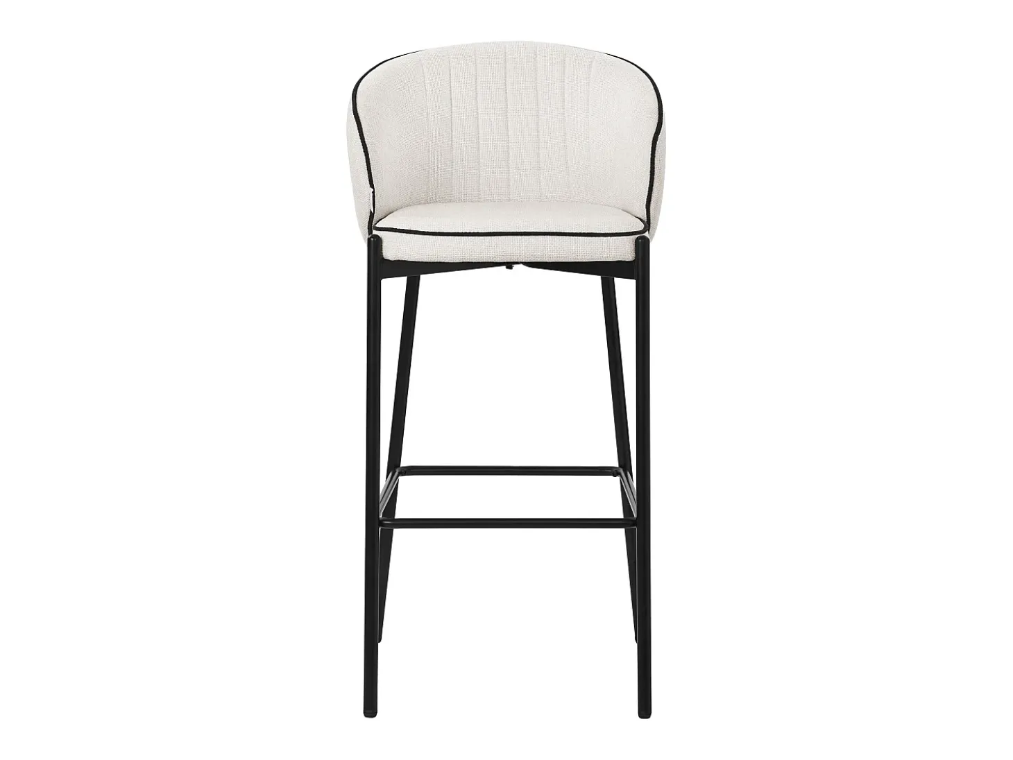 ML-Design 4x Taburetes de bar beige con tapizado de tela, 76cm altura, sillas con respaldo y reposapíes, estructura metálica sillones para encimera