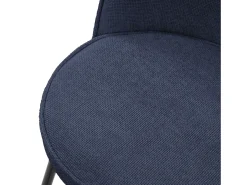 ML-Design 2x Taburetes de bar azul oscuro con tapizado de tela, 75cm sillas con respaldo y reposapíes, estructura metálica sillones para encimera
