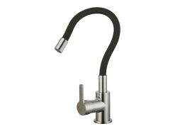 Mémory mezclador para fregadero estilo acero inoxidable con manguera flexible con memoria de forma Essebagno