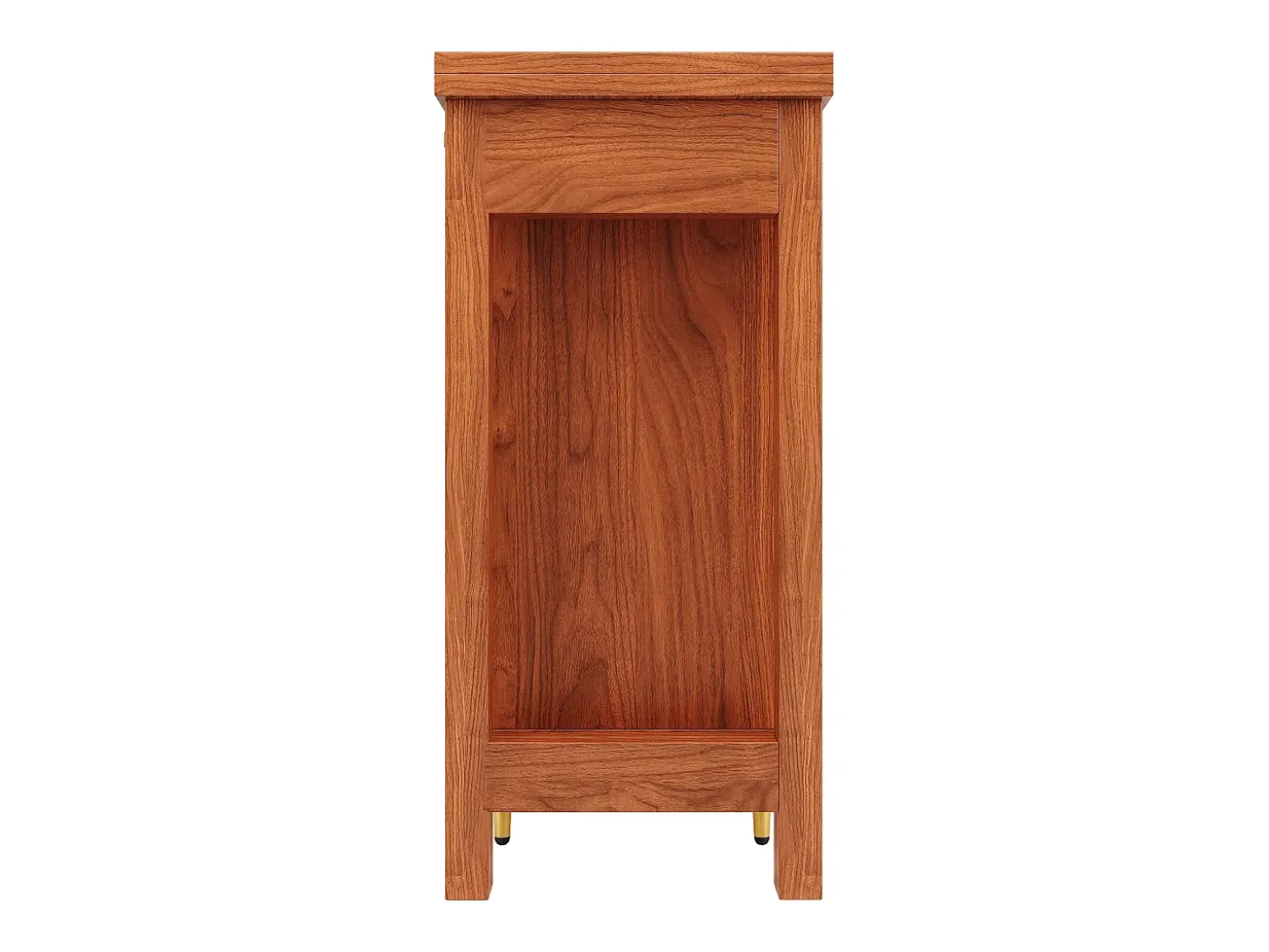 Mobile bar girevole con 2 ante scorrevoli in rattan e cassetto - marrone
