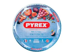 Molde plano de tarta para horno Classic Pyrex redondo vidrio Ø31x4 cm