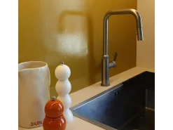 Molette Mezclador de fregadero con teleducha extraíble en acero inoxidable Essebagno