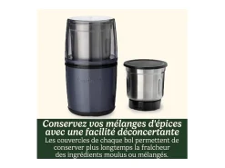 Molino de especias Cuisinart SG21BE Azul Noche con 2 tazones de acero inoxidable y función de impulso