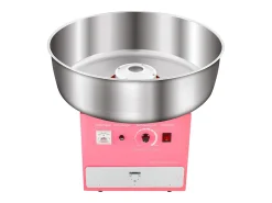 Máquina de Algodón de Azúcar SucceBuy, Eléctrica 1000 W, Comercial, Bol de Acero Inoxidable de 52 cm, Cuchara/Cajón, Cumpleaños/Fiesta, Rosa
