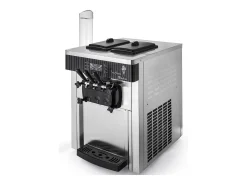 Máquina de Helado Blando SucceBuy, Comercial de Mostrador 2200 W 2 + 1 Sabores, para Restaurantes, Bares, Cafeterías, Panaderías