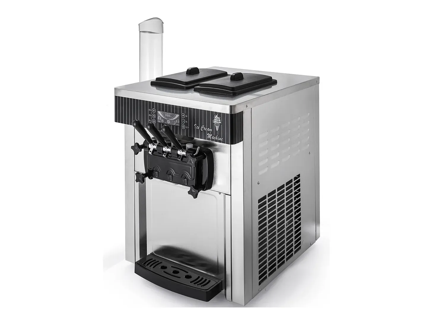 Máquina de Helado Blando SucceBuy, Comercial de Mostrador 2200 W 2 + 1 Sabores, para Restaurantes, Bares, Cafeterías, Panaderías