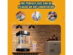 Máquina de Palomitas SucceBuy 300 W, Máquina de Palomitas de Mesa con Puerta de PP, Incluye 2 Cucharas y una Bandeja, Estilo Cine, Negro