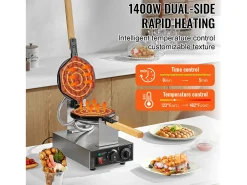 Máquina para Hacer Gofres SucceBuy Máquina para Hacer Waffles de 1400 W, Antiadherente, para Hacer Panqueques con Huevo