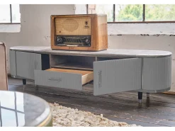 Mueble - Gris cuero sintético - MARIA