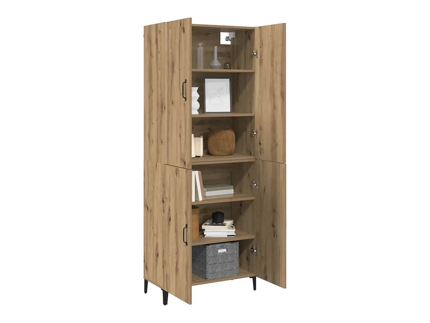 Mueble alto 2 piezas roble artesanal 69,5x34x180 cm