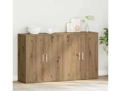 Mueble alto con estante 2 piezas roble artesanal 60x31x70 cm