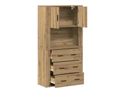 Mueble alto de roble 80x33x150 cm Madera de ingeniería