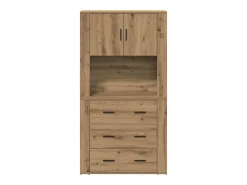 Mueble alto de roble 80x33x150 cm Madera de ingeniería