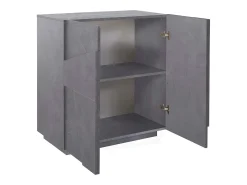 Mueble Aparador de diseño moderno 2 puertas y 2 estantes Ping Side S Ardesia