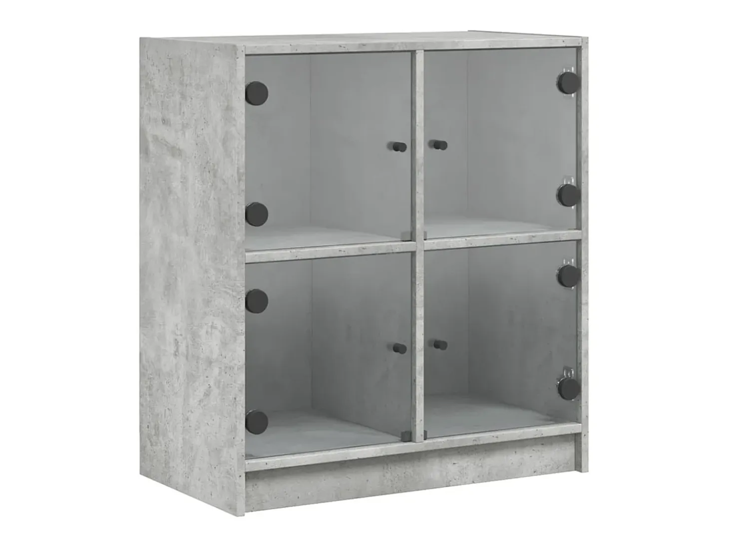 Mueble auxiliar con puertas de cristal gris hormigón 68x37x75,5 cm
