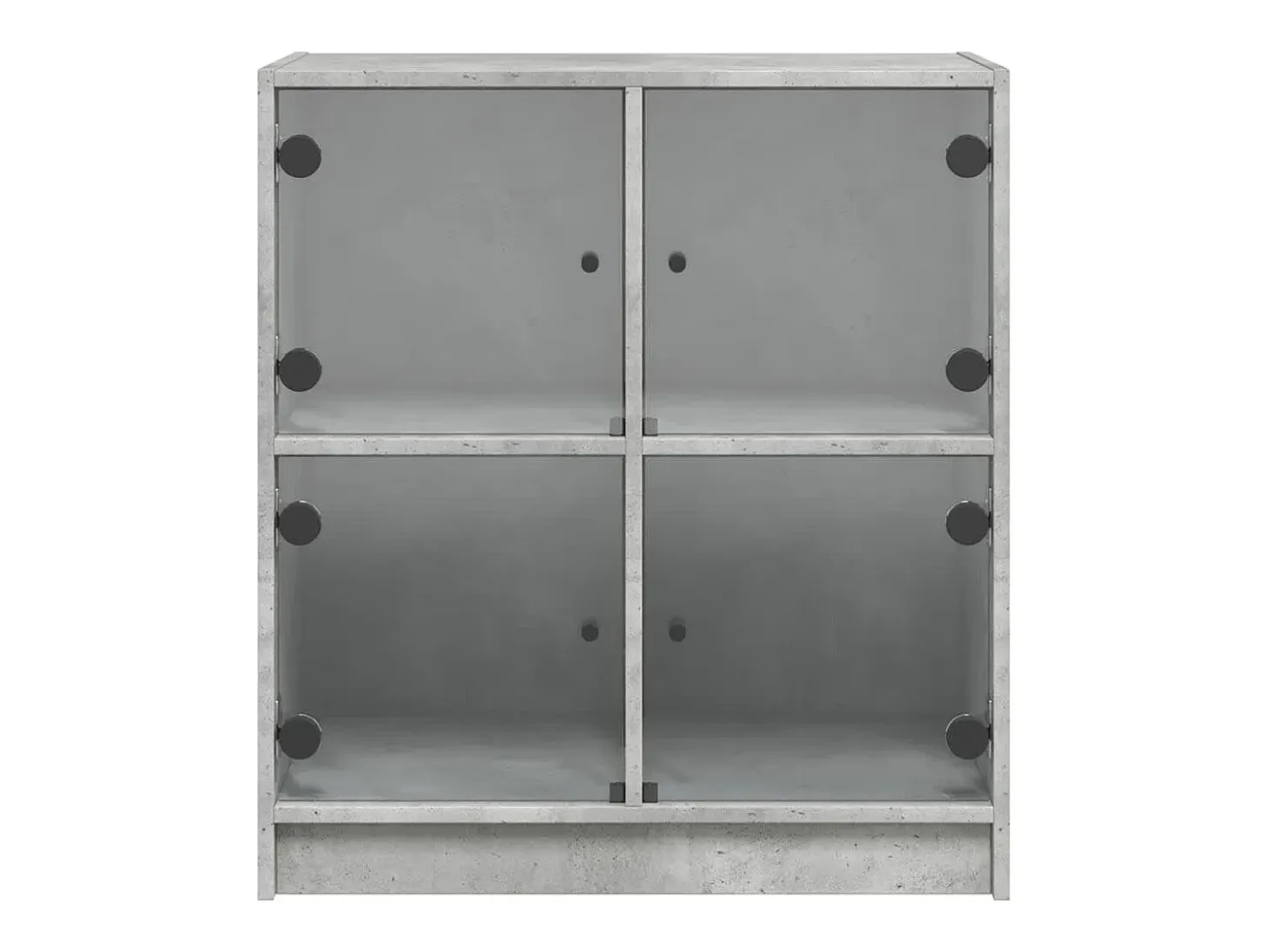 Mueble auxiliar con puertas de cristal gris hormigón 68x37x75,5 cm