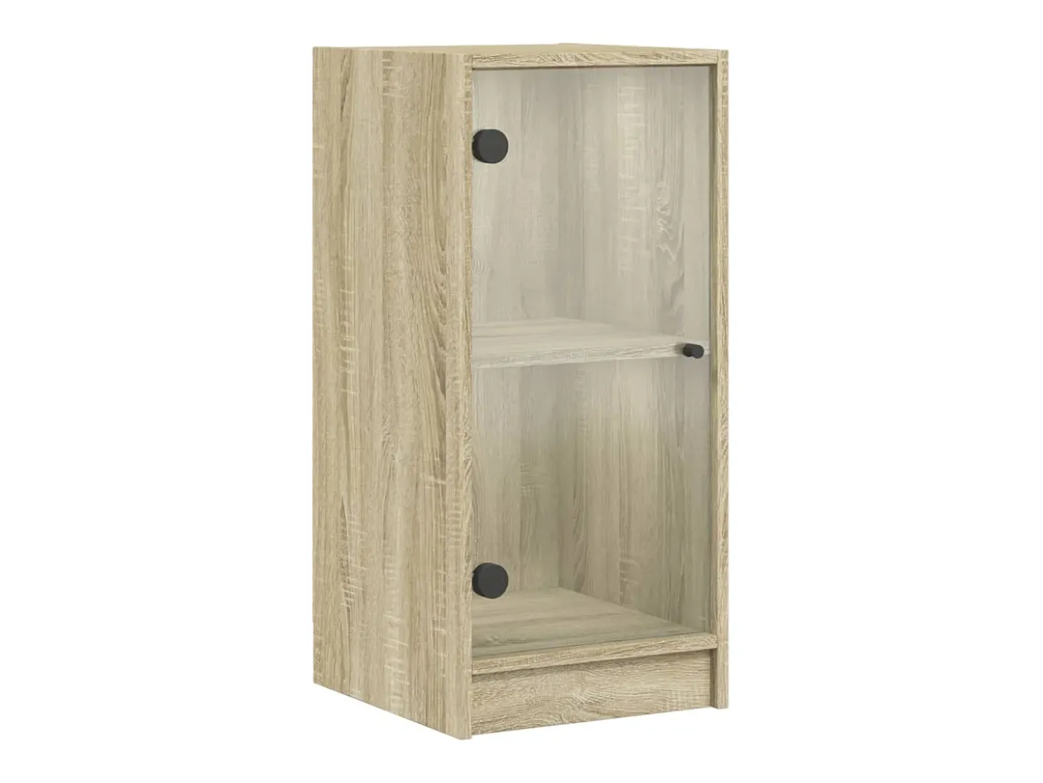 Mueble auxiliar con puertas de cristal roble Sonoma 35x37x75,5cm