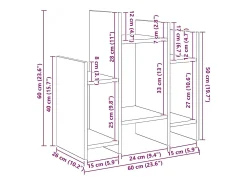 Mueble auxiliar Madera antigua 60 x 26 x 60 cm Madera de ingeniería
