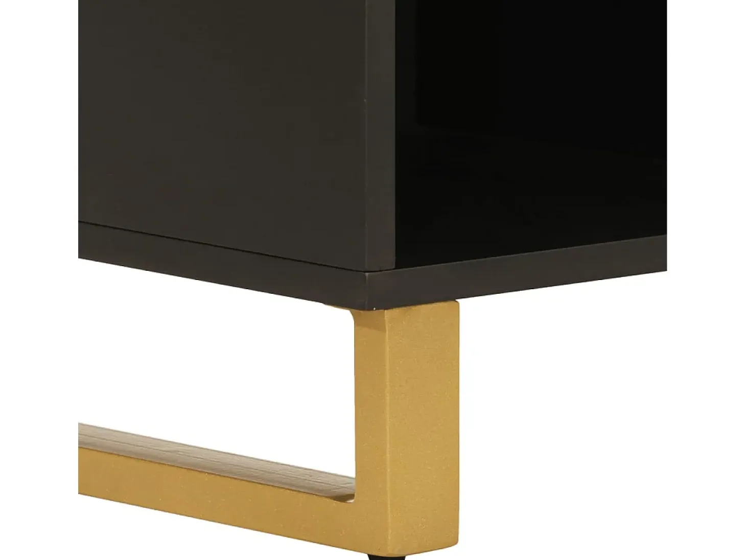 Mueble auxiliar madera maciza mango marrón/negro 80x33,5x75 cm