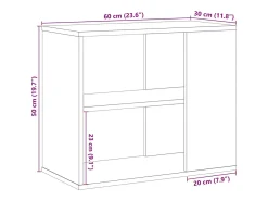 Mueble auxiliar madera vieja 60x30x50 cm madera contrachapada
