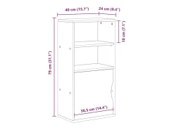 Mueble auxiliar ODDA blanco 40x24x79 cm madera maciza de pino